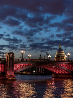 london, river, thames, st paul cathedral, water, night, clouds, sky, sunset, twilight, night, light, travel, vacation