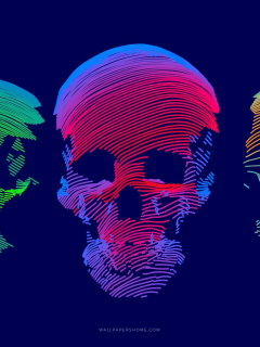 abstract, 3d, colorful, skull