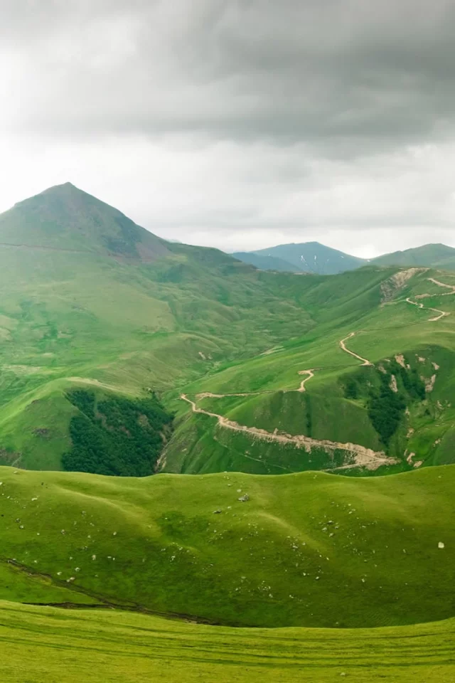 landscape, mountains, sky, cloudy