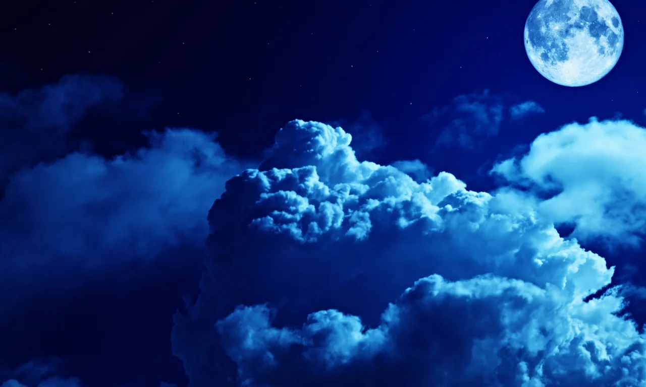 sky, night, moon, clouds