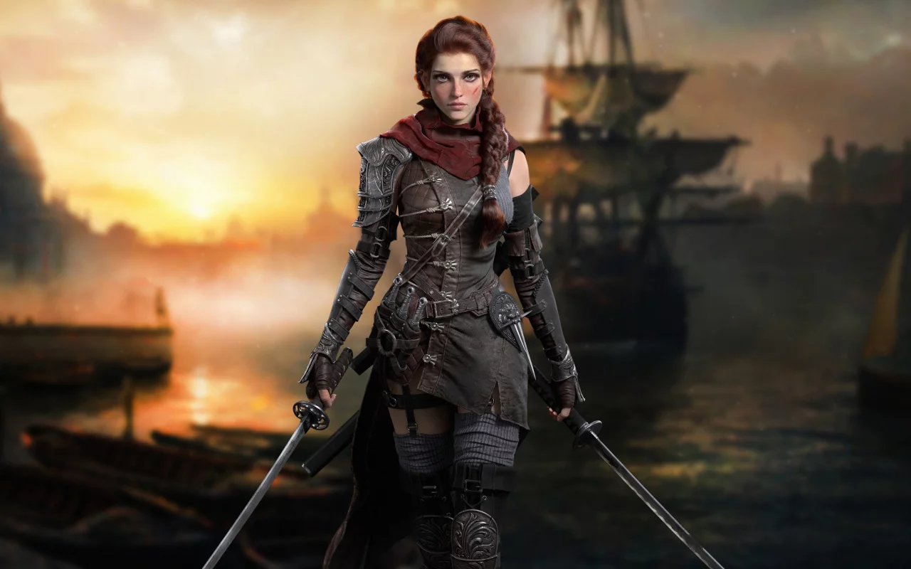 pirate, girl, piracy, art, digital art