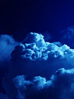 sky, night, moon, clouds