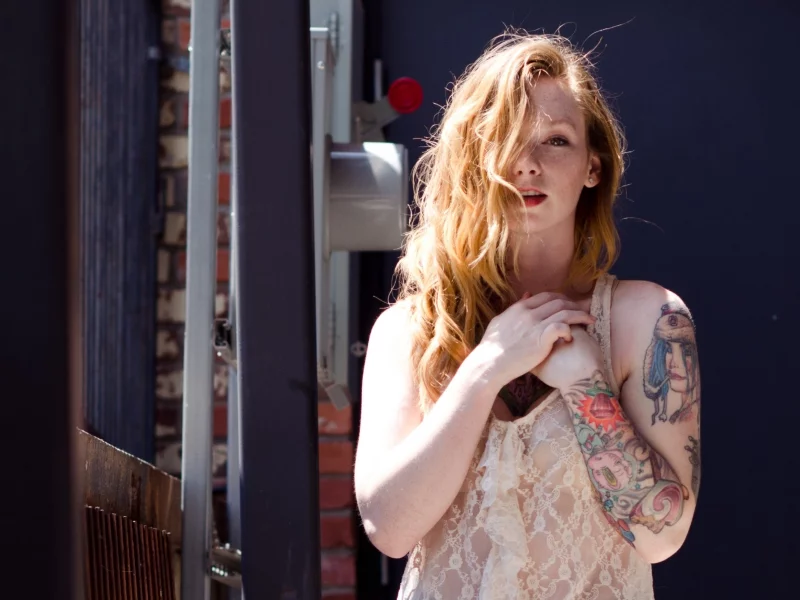girl, beautiful, blonde, tattoo