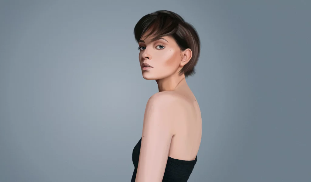 women, model, digital, art, drawing, illustration, portrait