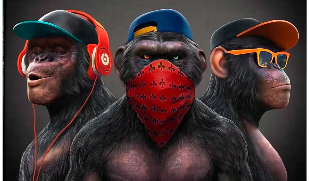 art, monkey, see nothing, hear nothing, say nothing
