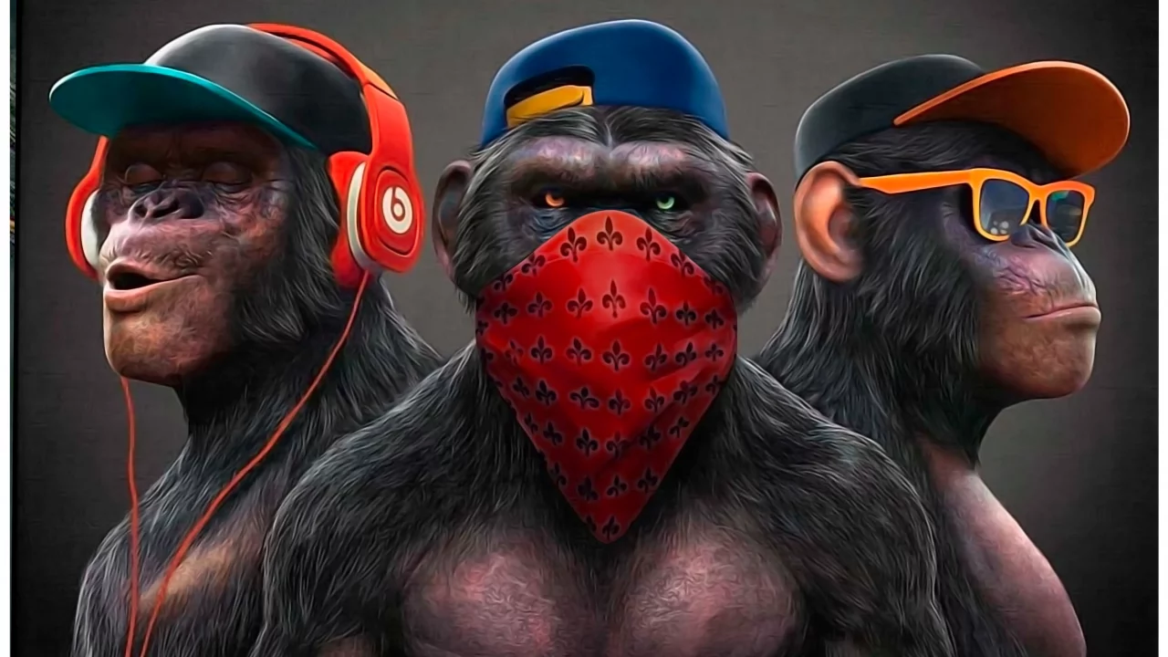 art, monkey, see nothing, hear nothing, say nothing