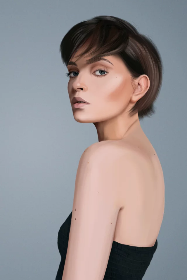 women, model, digital, art, drawing, illustration, portrait