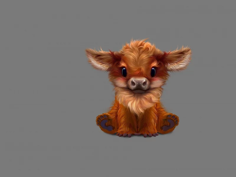 calf, animal, big eyes, art