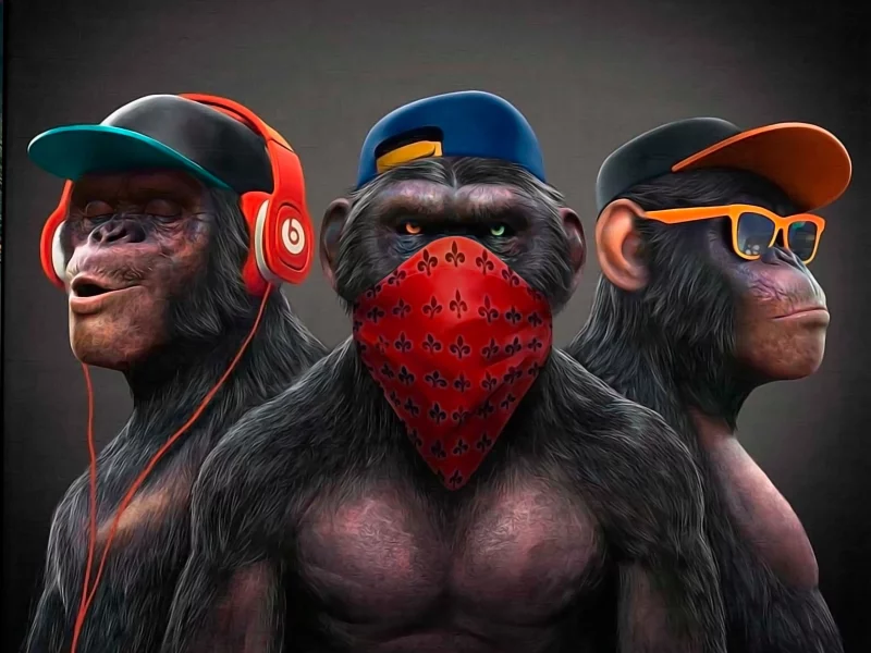 art, monkey, see nothing, hear nothing, say nothing