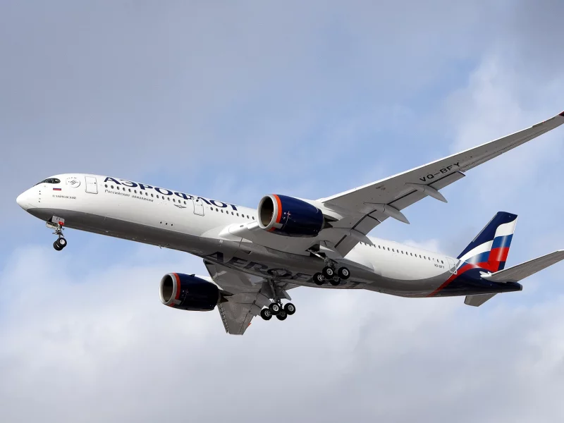 Aeroflot White Airbus A350-900 Passenger