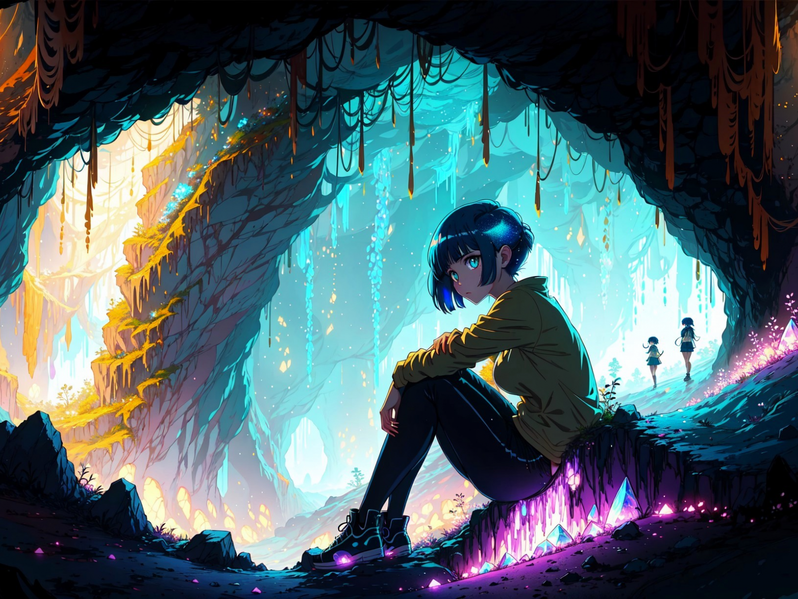 Девушка в пещере
