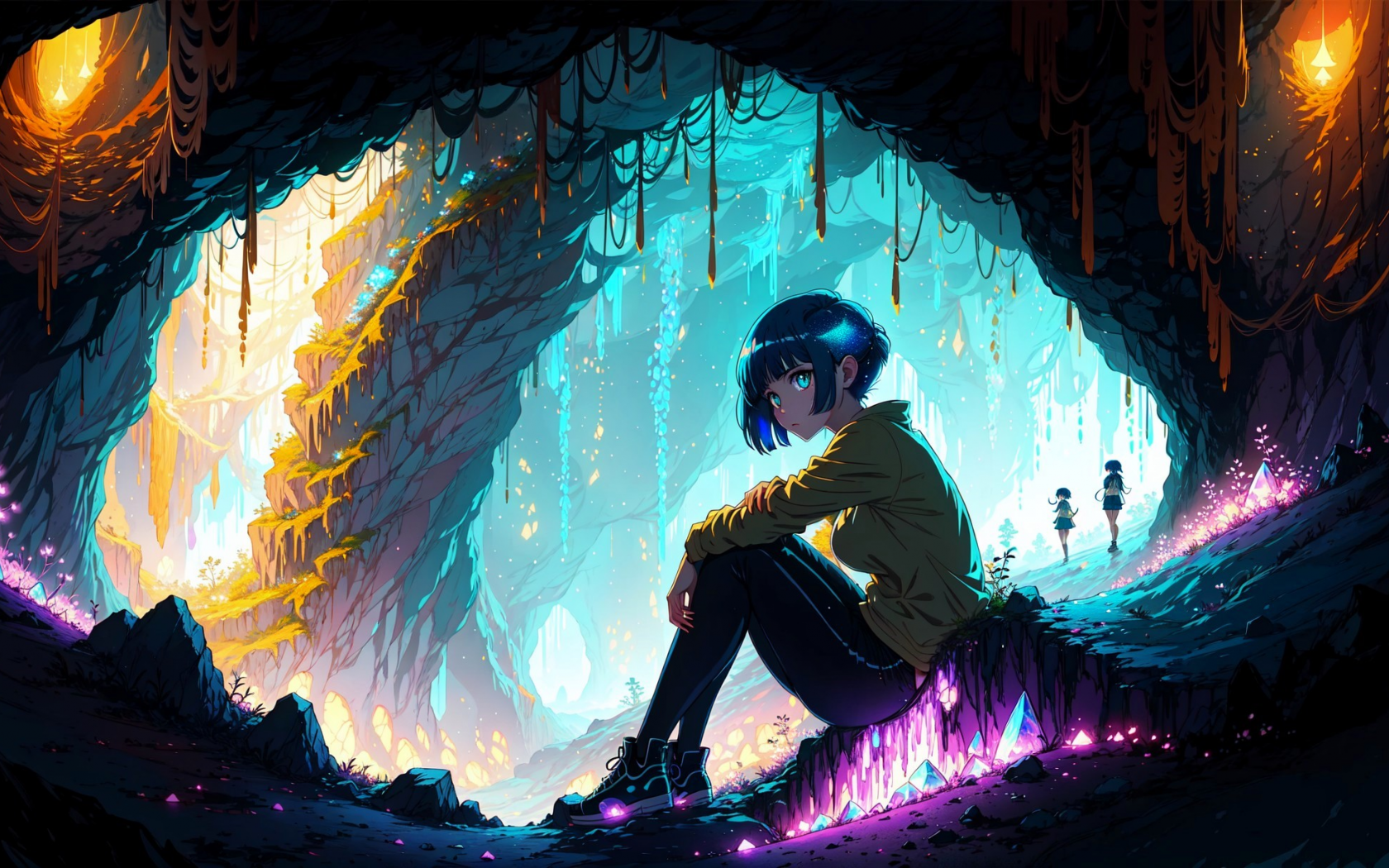Девушка в пещере