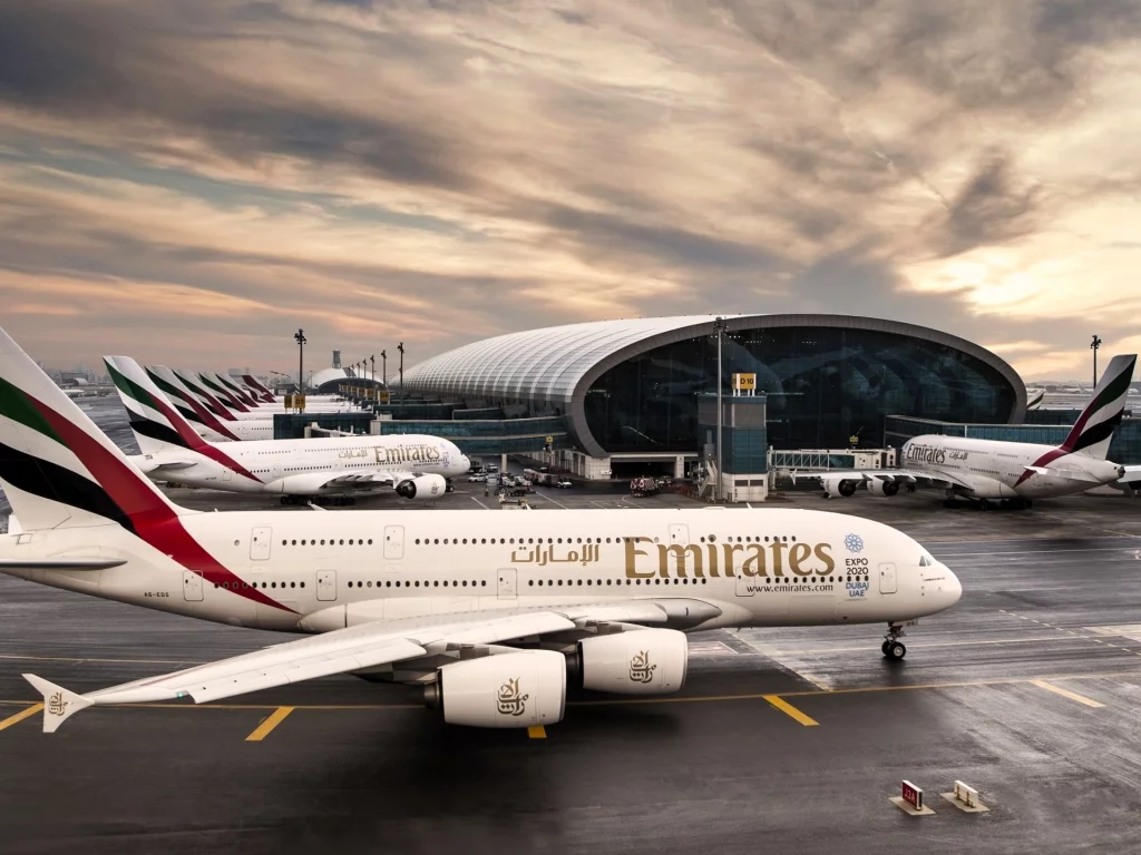 Airbus A380 at the airport in Dubai