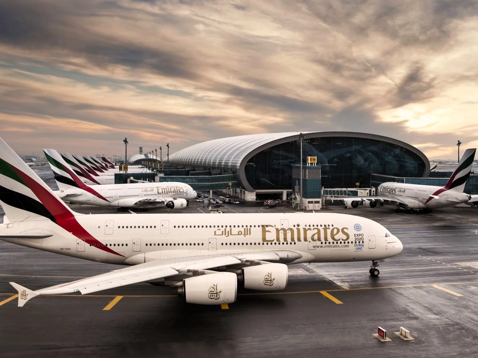 Airbus A380 at the airport in Dubai