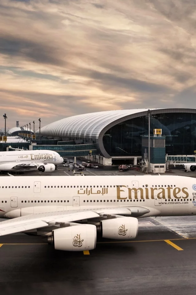 Airbus A380 at the airport in Dubai