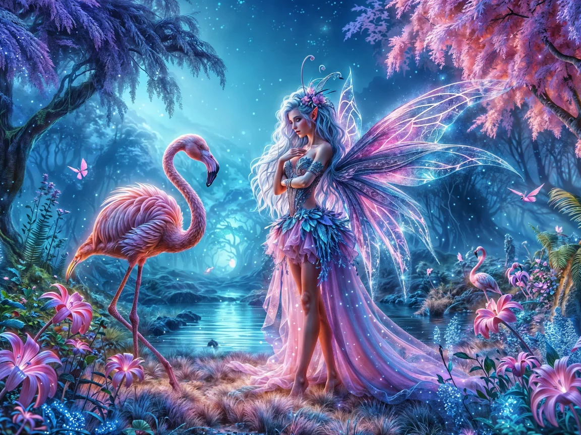 мерцающая фея и ее фламинго