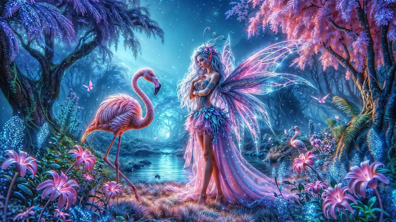 мерцающая фея и ее фламинго