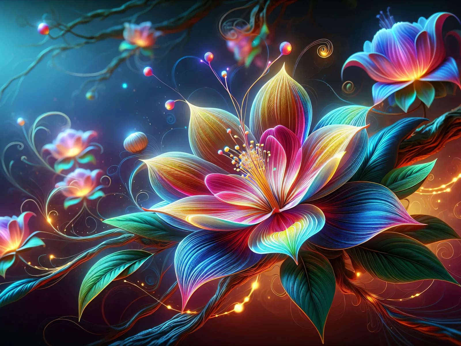 красивый кибер цветок