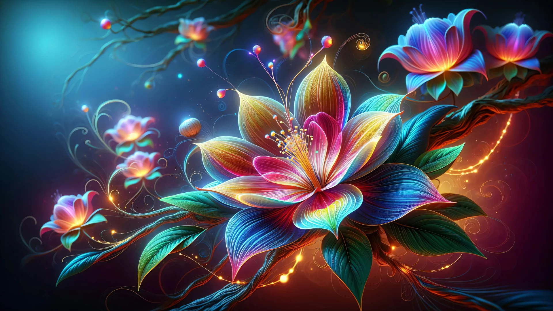 красивый кибер цветок