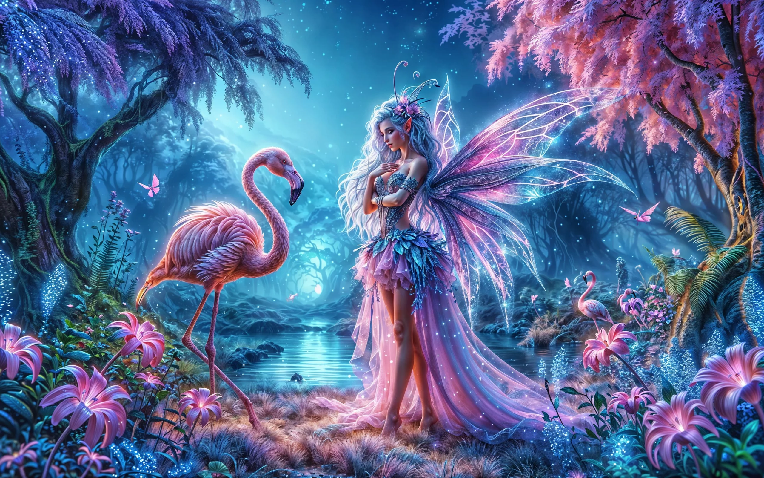мерцающая фея и ее фламинго