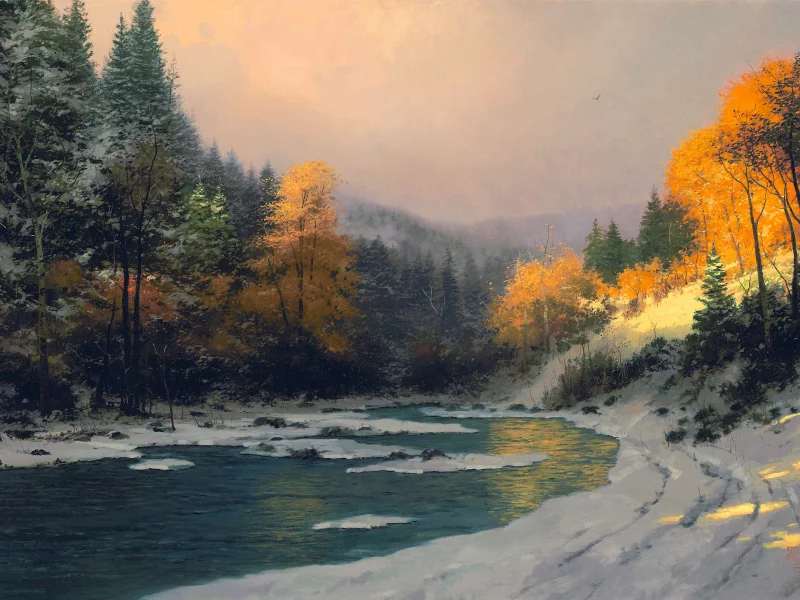 Thomas Kinkade - Осенний снег
